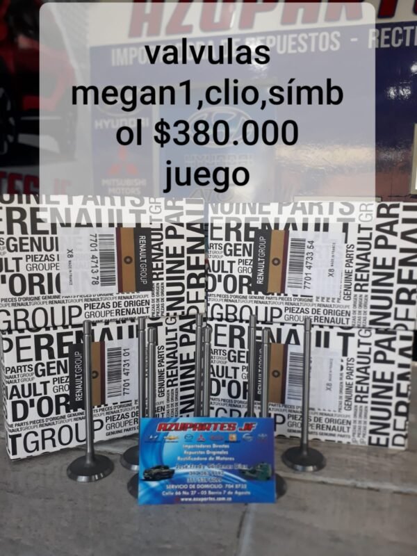Válvulas para Megane 1, Clio y Symbol